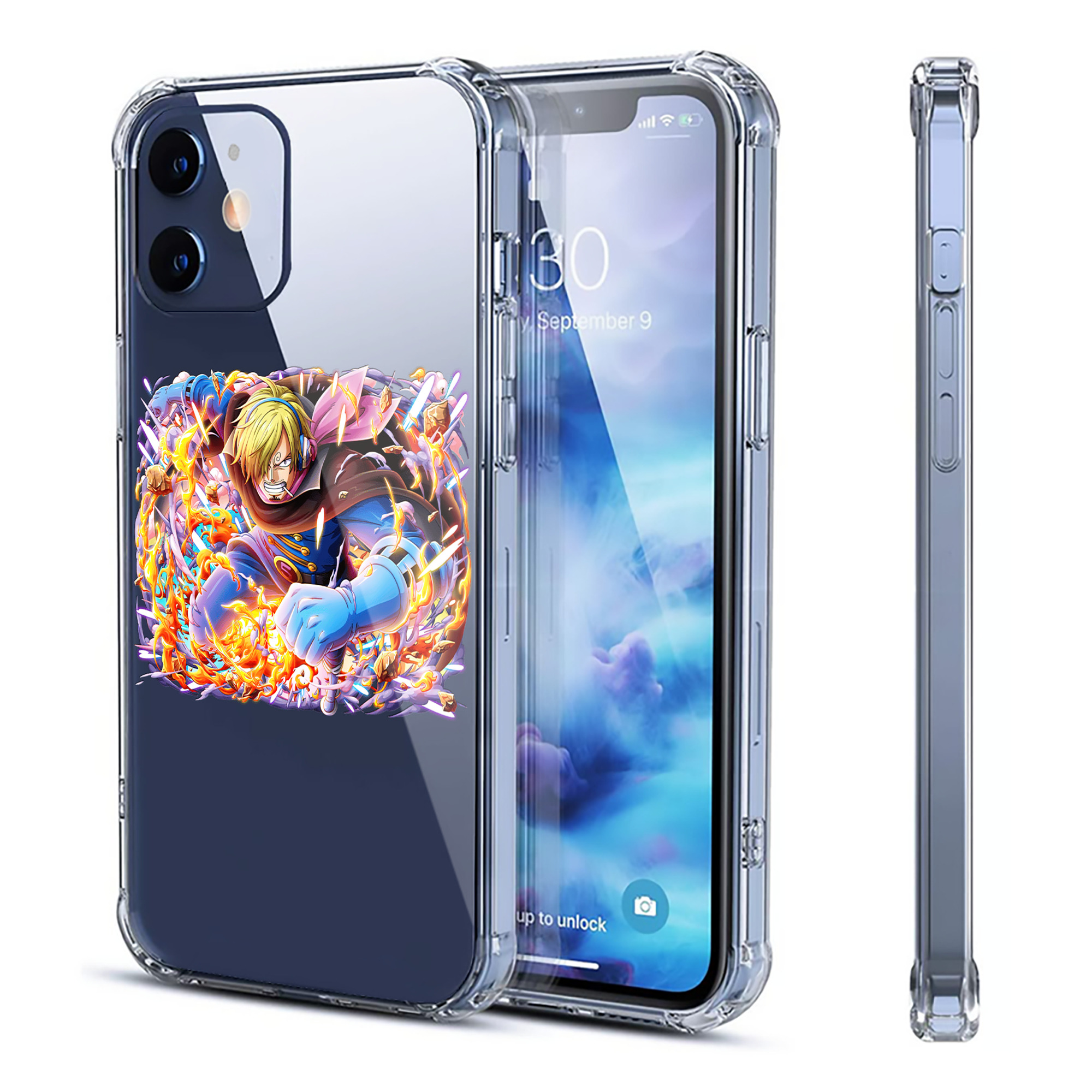 （画像用） ワンピース サンジ ONE PIECE Sanji 【iPhone 12シリーズ対応】透明スマホケース（クリアソフトケース）